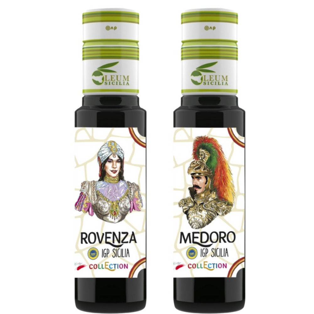 Collection Rovenza and Medoro Extra Virgin Olive Oil from Italy (100 ml each one)
